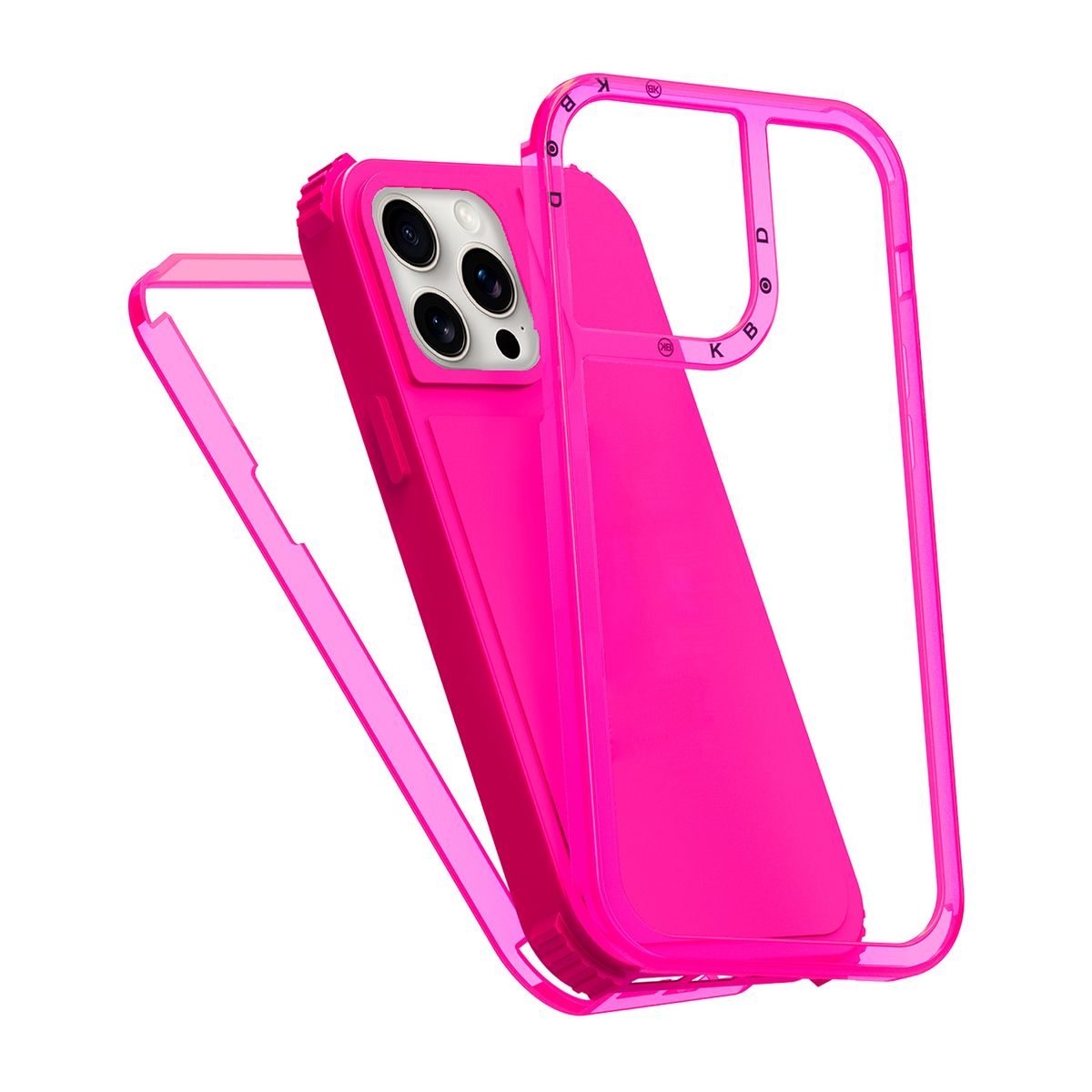 KBOD - Carcasa 360 de 3 Piezas Kbod Urban Play Para iPhone 15 Fucsia