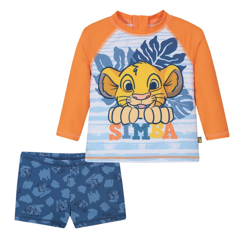 DISNEY - Traje de Baño Bebe Niño Set UV50 MLarga  Rey Leon Disney - Naranjo