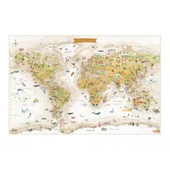 GENERICO - MAPA MUNDI ILUSTRADO SEPIA