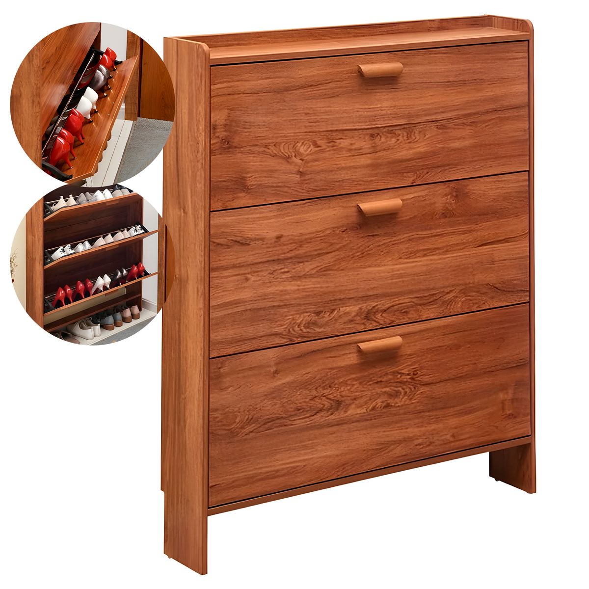 GENERICO - Zapatero Mueble Organizador Cajonera Zapatos 107x65x24cm Marrón