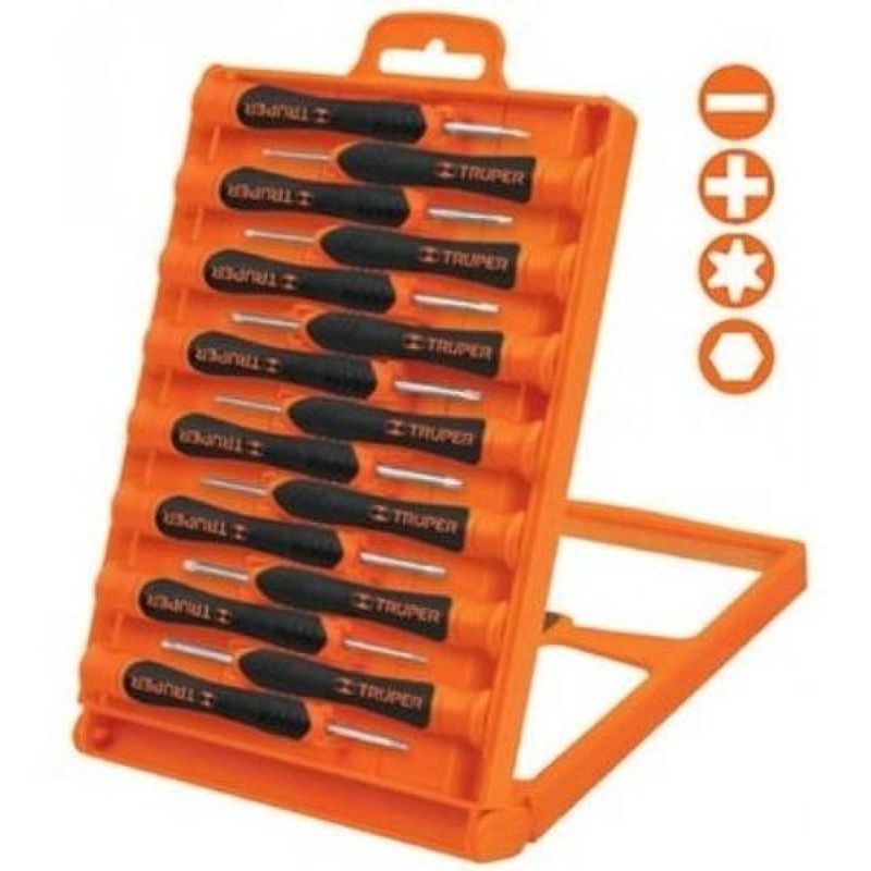 TRUPER - Juego Destornilladores De Precisión Joyero 15 Piezas Truper - Multicolor
