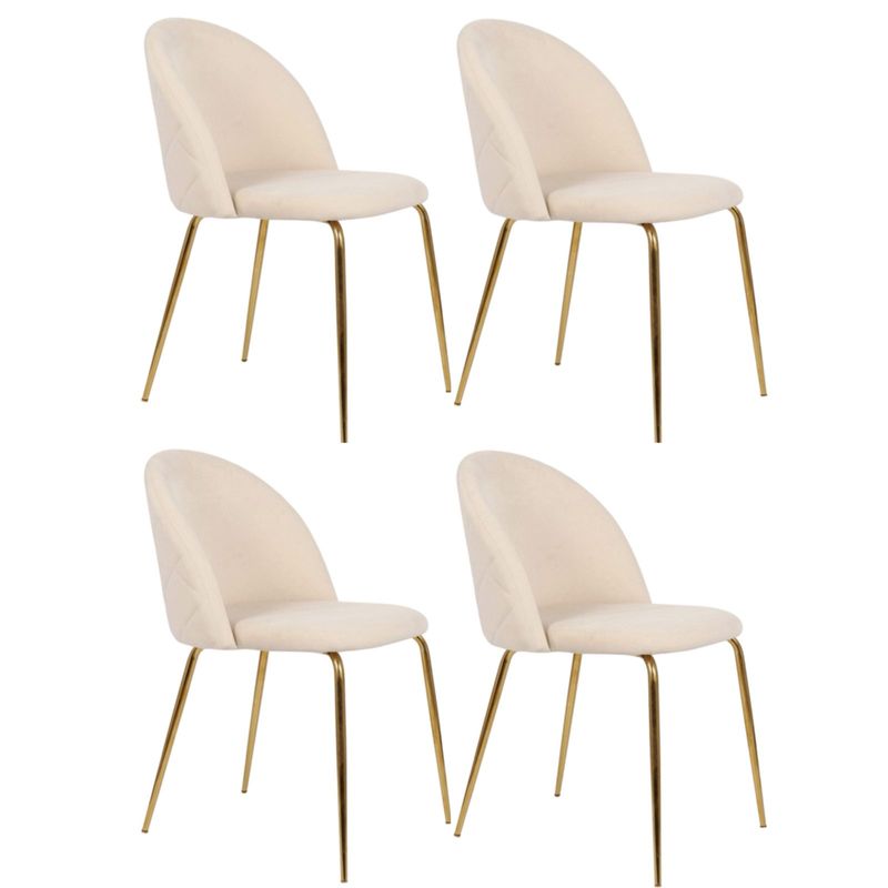 HABITA2 CHILE - Pack 4 Silla de comedor Nordic Felpa Gold- Beige