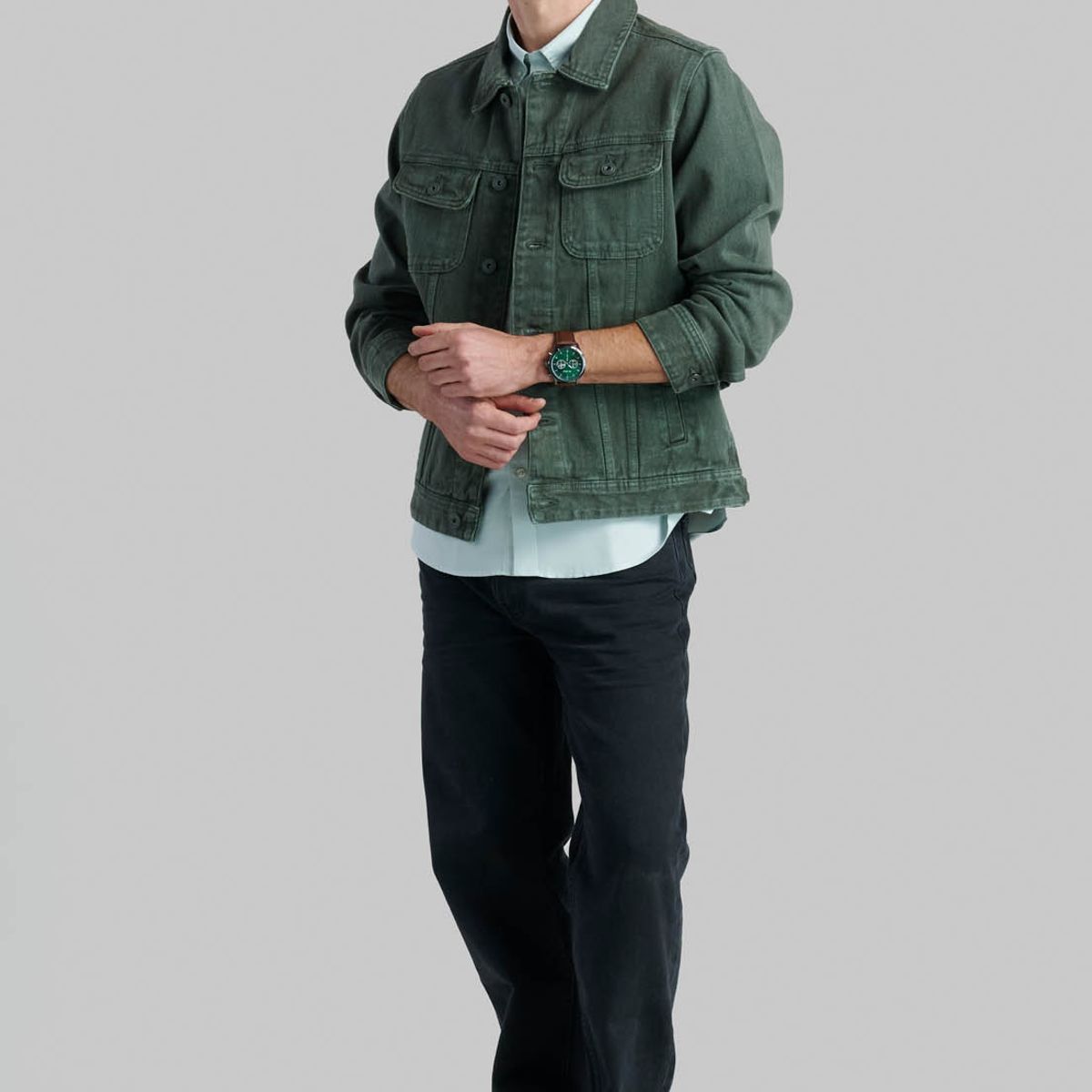 FEROUCH - Chaqueta Trucker Sport Verde Ferouch