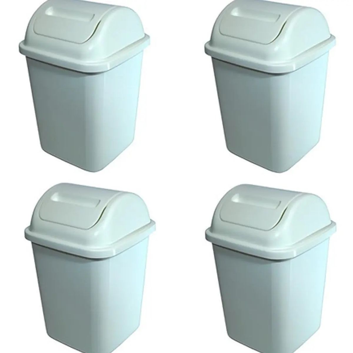 BLOCCARE - Pack 4 Basureros Plásticos De 10 Litros Blanco