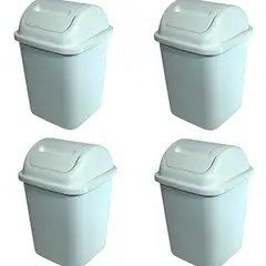 BLOCCARE - Pack 4 Basureros Plásticos De 10 Litros Blanco