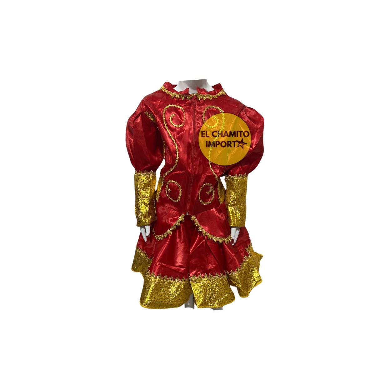 GENERICO - Vestimenta Caporal Niña Juvenil Con Falso Fiestas Patrias