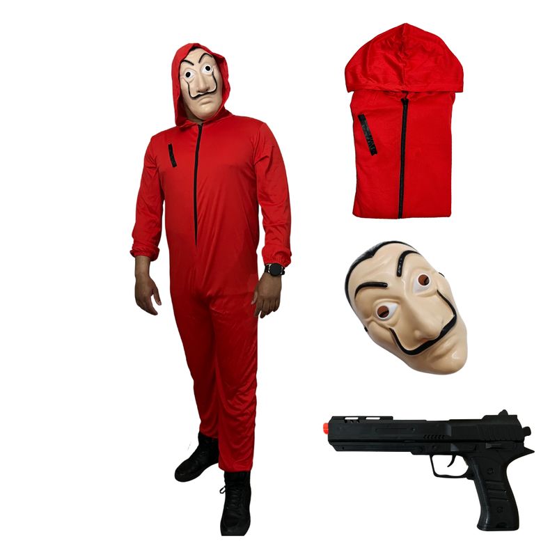 GENERICO - Disfraz Adulto Dali Casa De Papel Con Mascara