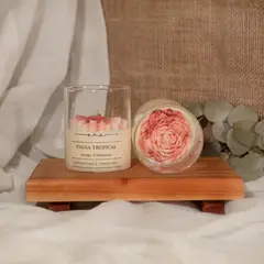GENERICO - Vela Flor Peonia Pausa Tropical Aroma Mango-Frambuesa Marca VIKARA