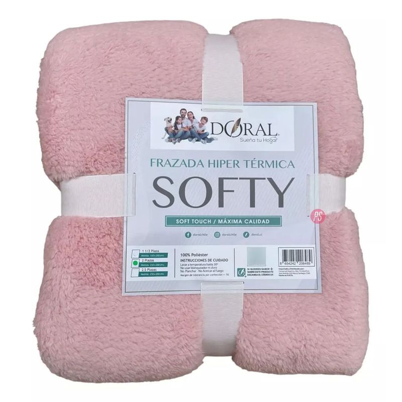 DORAL - Frazada Softy Lisa 2 Plazas Colores Claros - PS