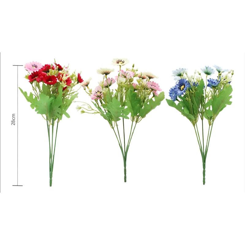 GENERICO - Pack 3 Ramos De Flores Artificial 28cm