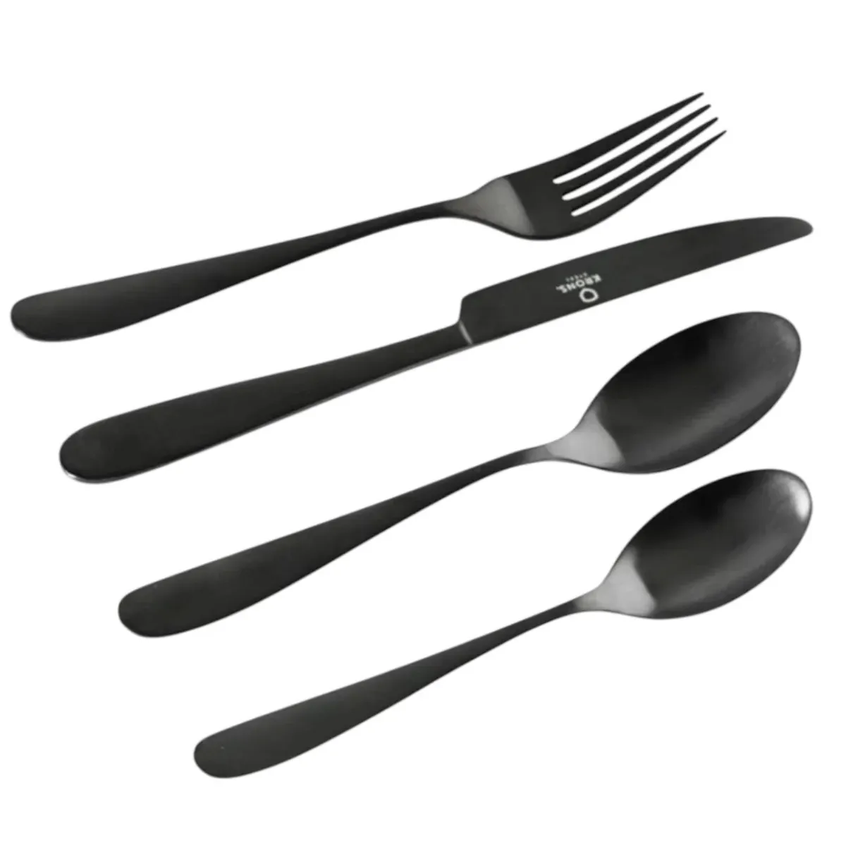 KRONS - Set 24 Cubiertos de Mesa Black Krons