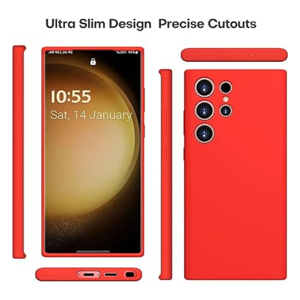 GENERICO - Carcasa Funda Color Para Samsung S23 Ultra - Rojo