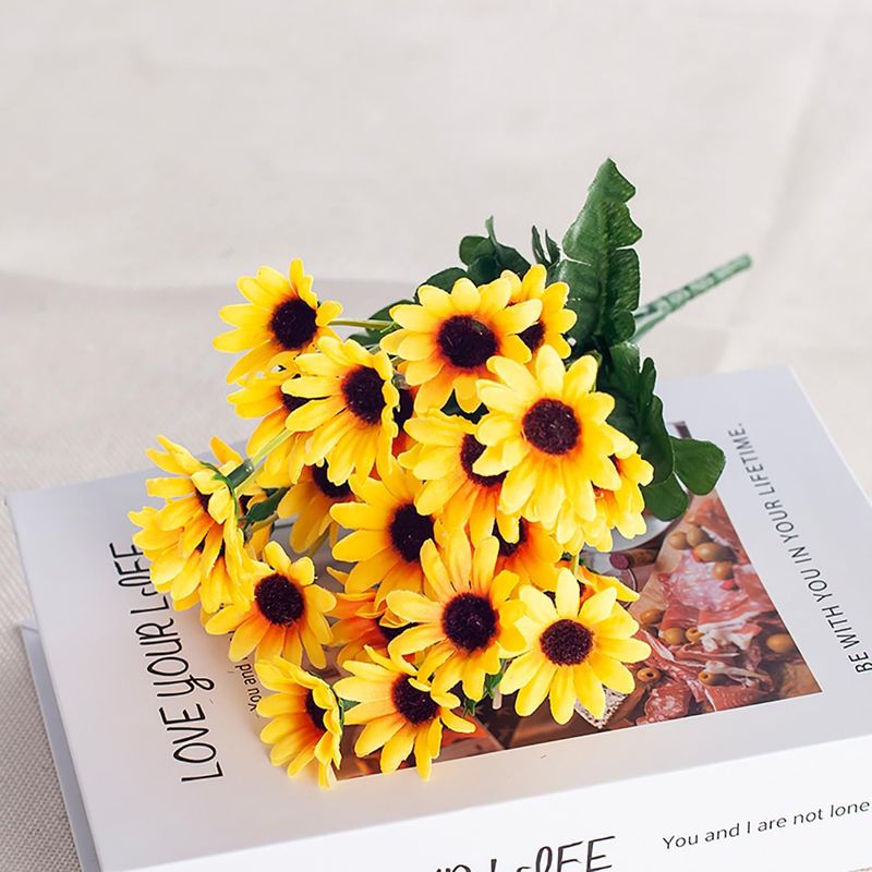 GENERICO - Pack 3 Ramos Girasoles  Artificial 28cm