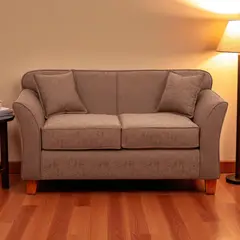 GENERICO - Sofá Ivannia 2 Cuerpos Lino Sidelli Café