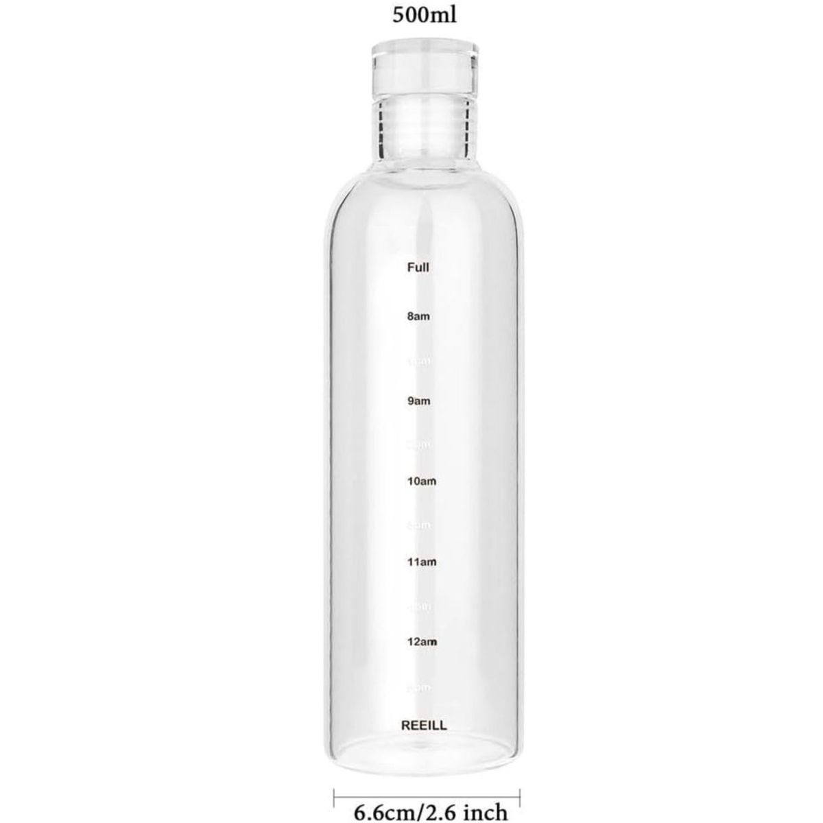 GENERICO - Botella De Agua Vidrio Con Tapa 500ml