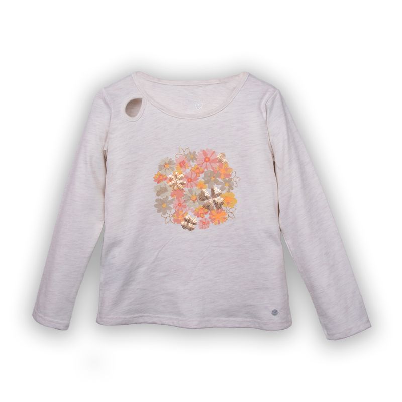 PILLIN - Polera Niña Melange Pillin PVC615-25MLG2 - Gris