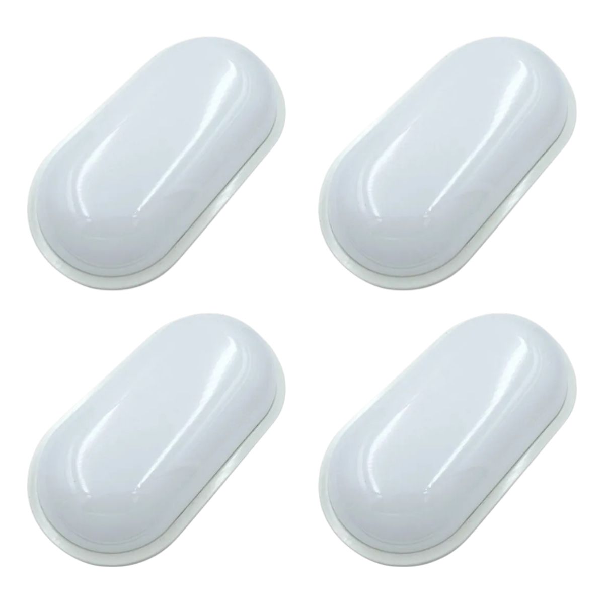 4 Focos Tortuga Led Blanco Ovalado 15W IP44 Luz Fría, marca GENERICO - Foto Principal