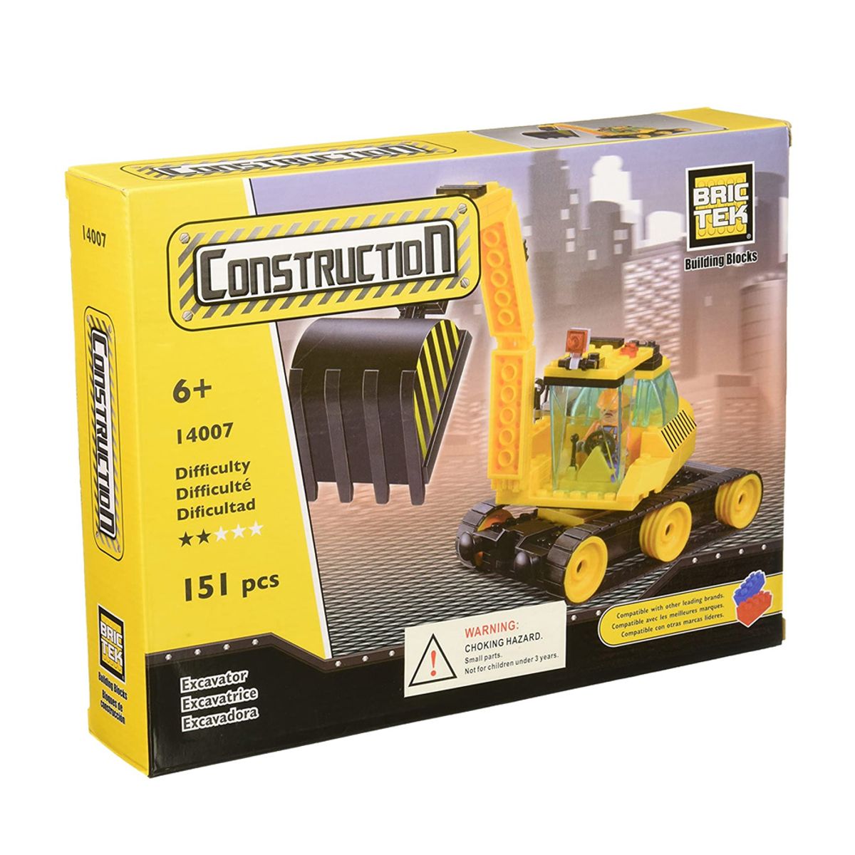 BRICTEK - Bloques Para Construir Juguete Retro Excavadora 151 Piezas