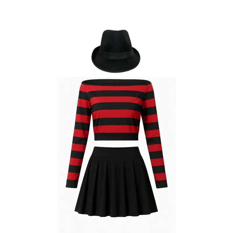 GENERICO - Disfraz Chica Freddy Krueger Mujer Cosplay