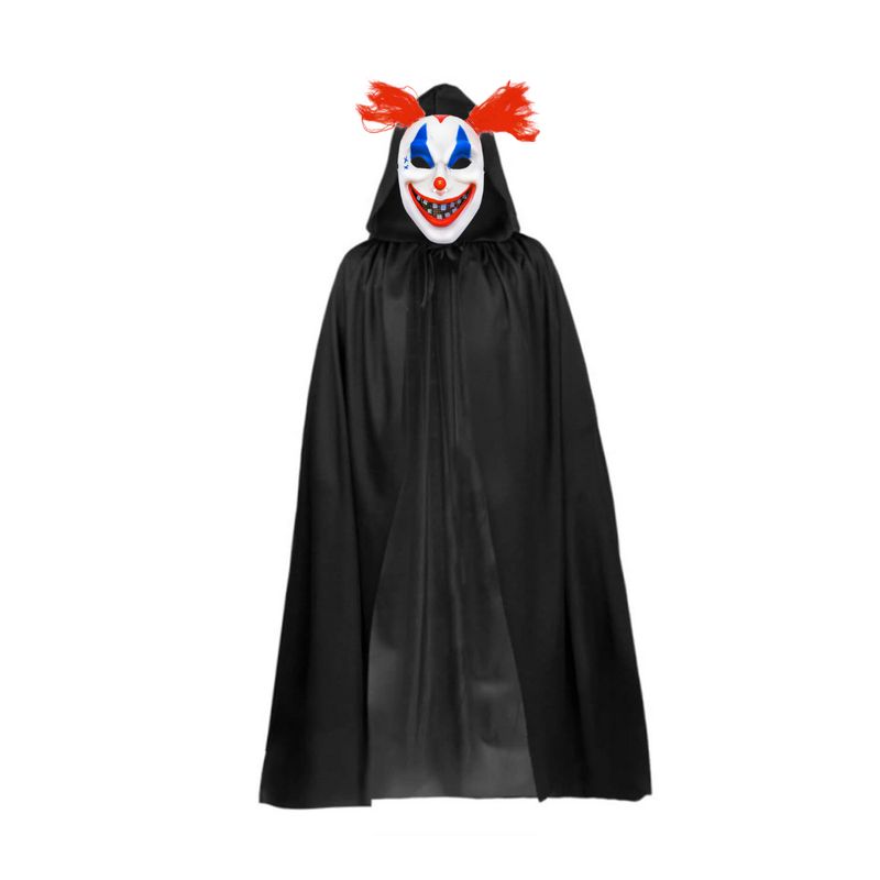 GENERICO - Disfraz Payaso Clown Capa + Mascara Halloween