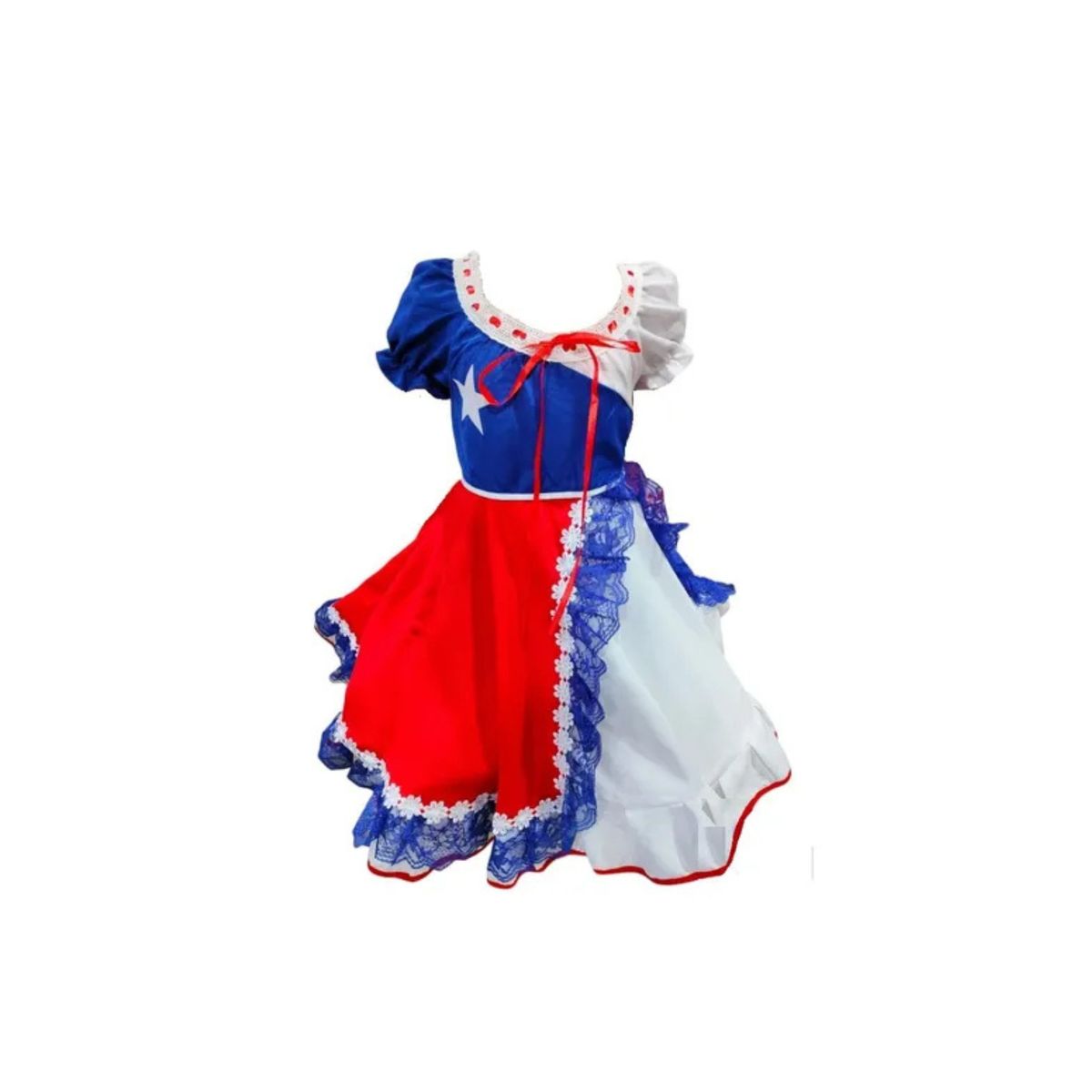 GENERICO - Traje Huasa China Fiestas Patrias Para Mujer Bandera