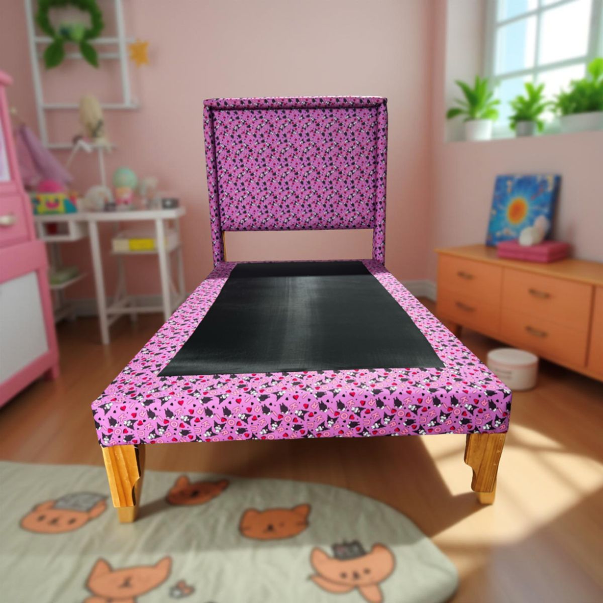MUEBLES NEW - CAMA PLAZA Y MEDIA INFANTIL KUROMI.