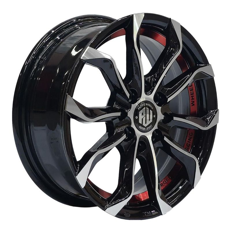 GENERICO - Set 4 Llantas 14x55 4X1004X114 Et38 ARGUS BM-UC-RED