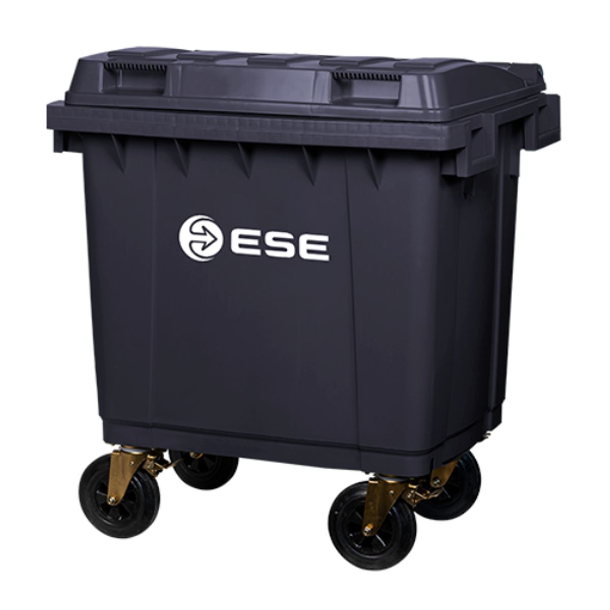 GENERICO - Contenedor de basura plástico 400 litros color Gris oscuro origen Alemán