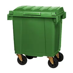 GENERICO - Contenedor de basura plástico 400 litros color Verde origen Alemán