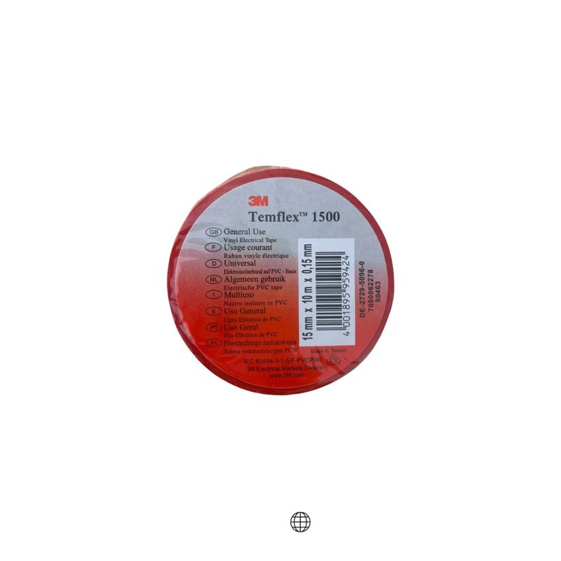 3M - HUINCHA AISLADORA 3M ROJO 15MMx10MTx0.15MM