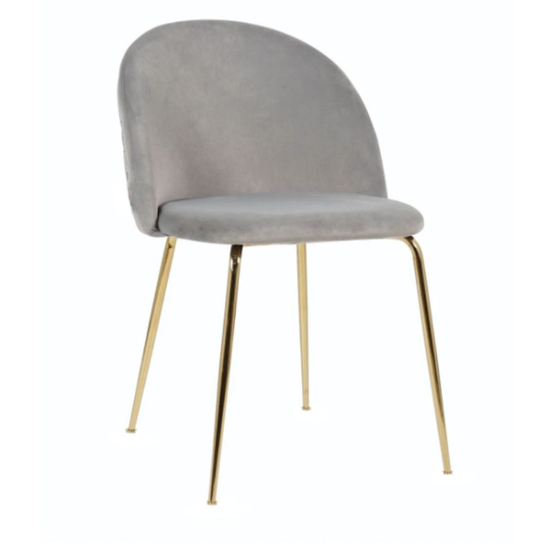 HABITA2 CHILE - Silla de terciopelo elegante living o comedor Gold- Gris