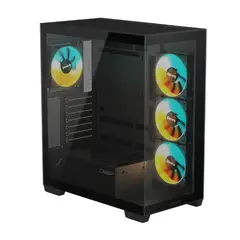 GIGABYTE - Gabinete Gamer C500 Panoramic Vidrio templado ATX 4Fan