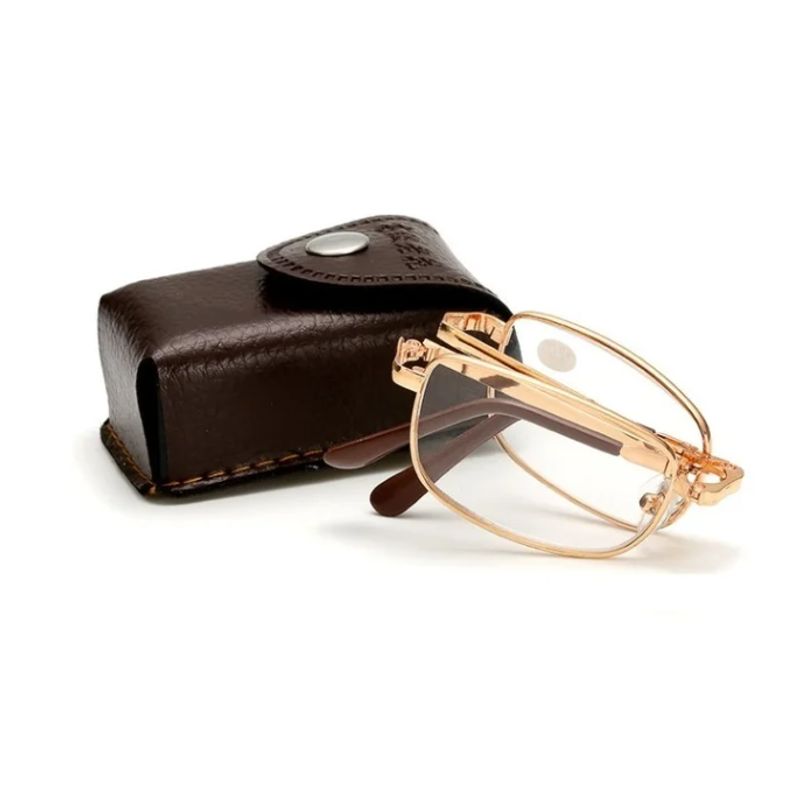 JM - Lentes Plegables Ópticos 1.50 Dorados Presbicia De Lectura Anteojos