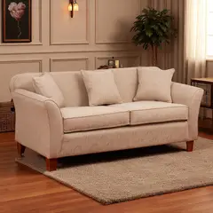 GENERICO - Sofá Ivannia 3 Cuerpos Lino Sidelli Beige
