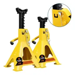 PROWAY - 2 Banquillo Mecánico 3 Ton Caballete +seguro Gata Hidráulica