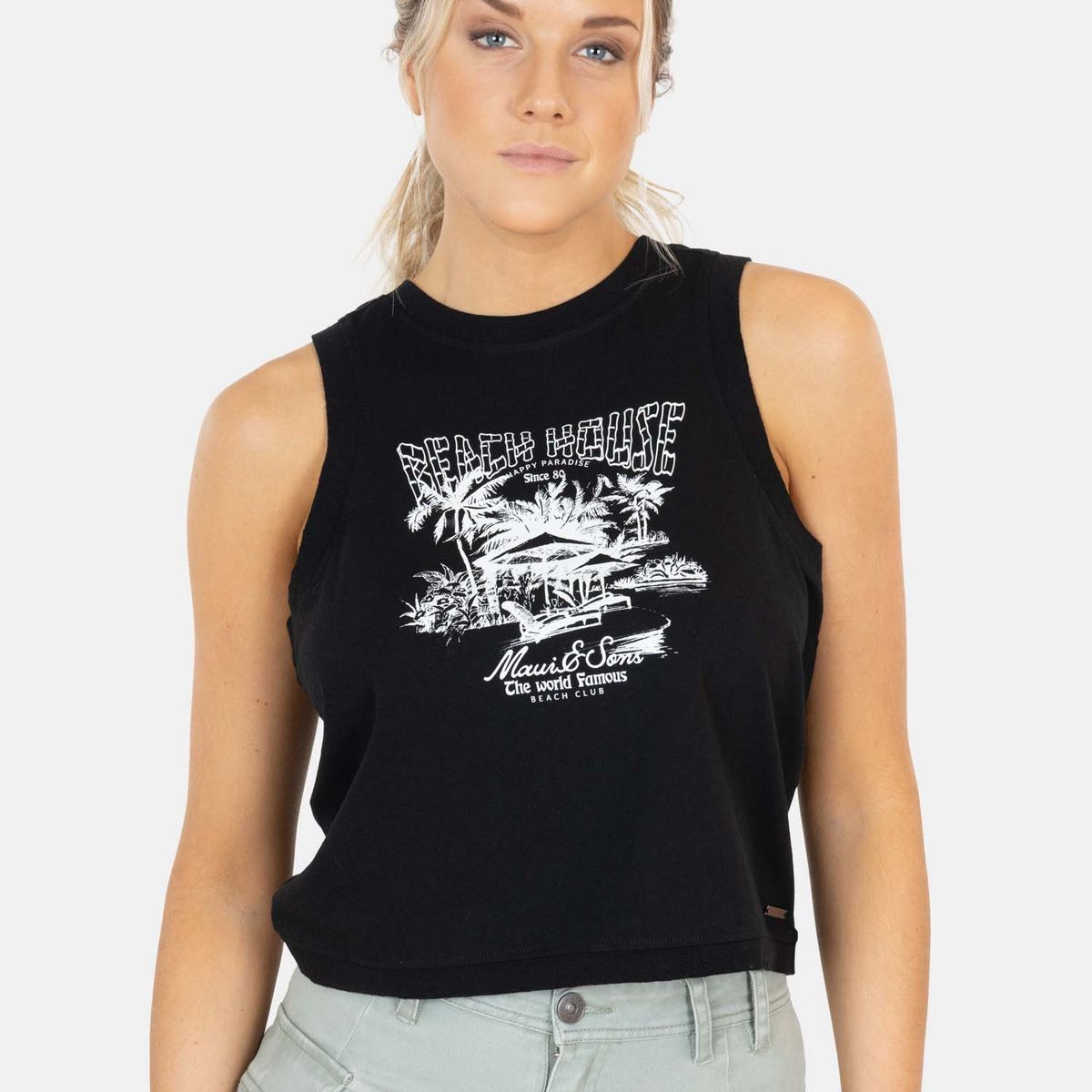 MAUI AND SONS - Polera SM Malu Negro Mujer Maui And Sons - Negro