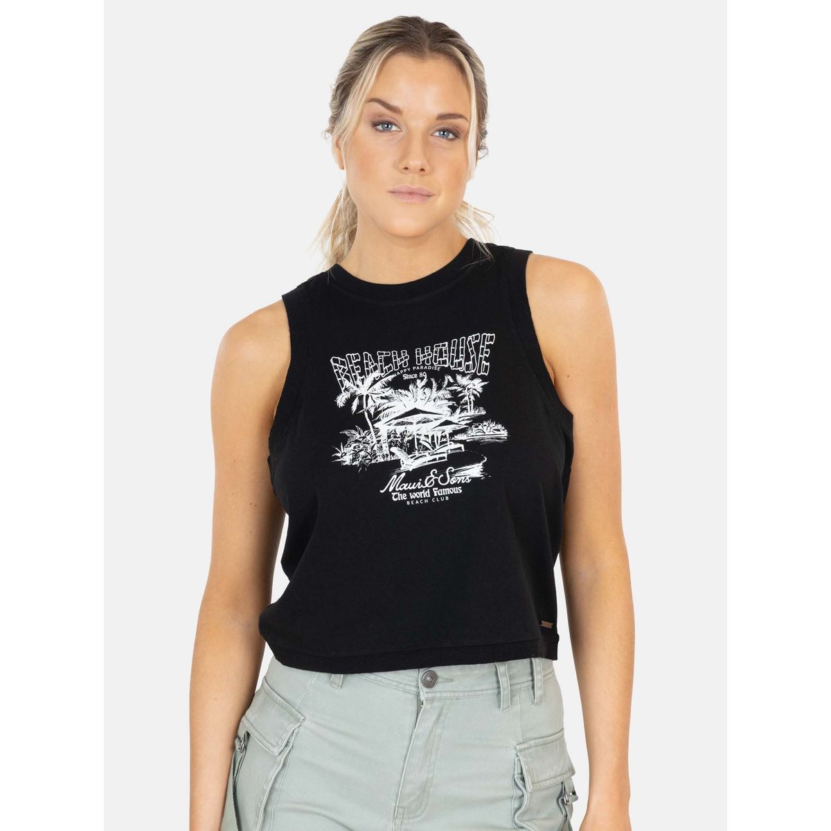 MAUI AND SONS - Polera SM Malu Negro Mujer Maui And Sons - Negro