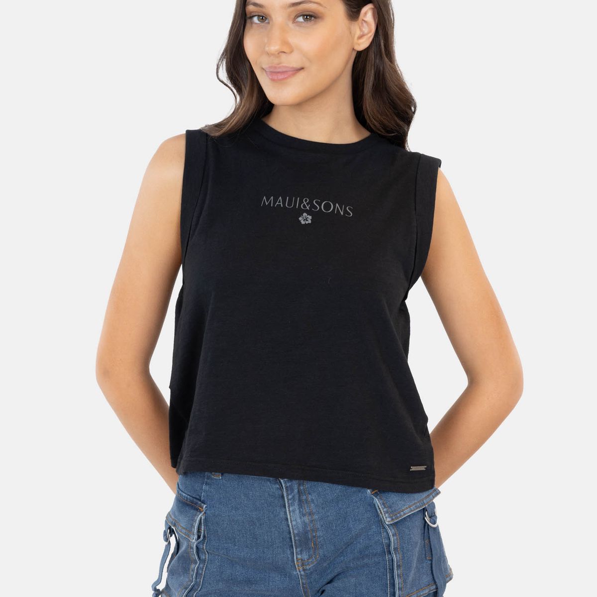 MAUI AND SONS - Polera SM Kuni Negro Mujer Maui And Sons - Negro