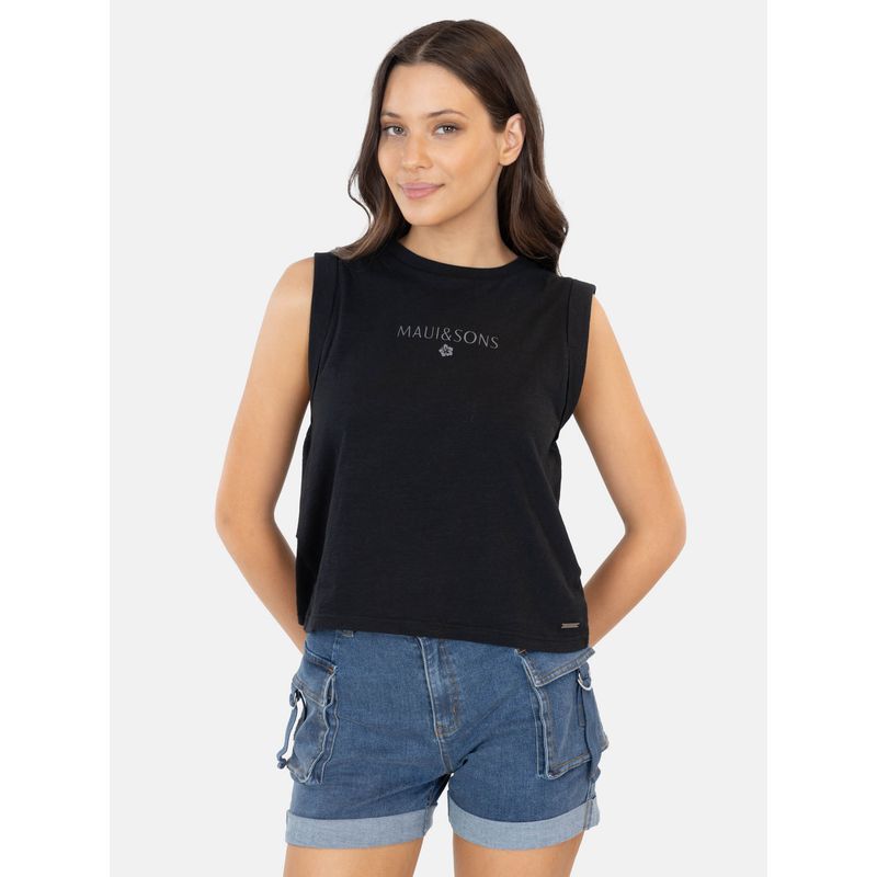MAUI AND SONS - Polera SM Kuni Negro Mujer Maui And Sons - Negro