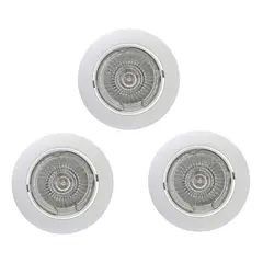 BP ILUMINACION - Kit Caja 3 Foco Empotrado Fijo Aluminio Blanco GU10