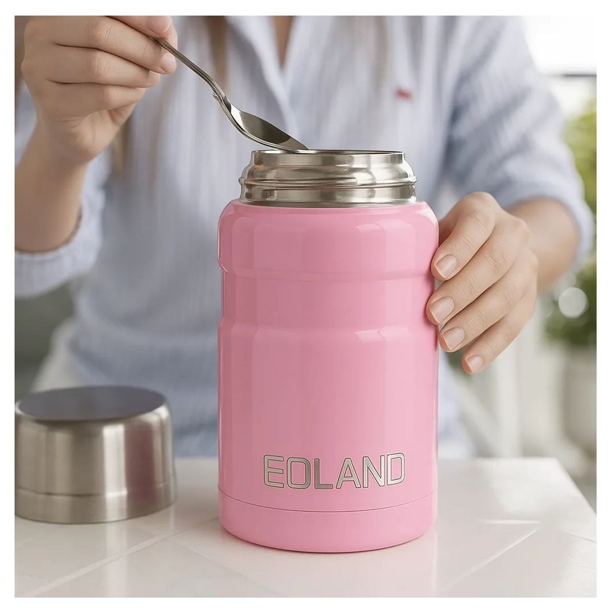 GENERICO - Termo Comida Colacion 800ml Acero Inoxidable Bolso Cuchara