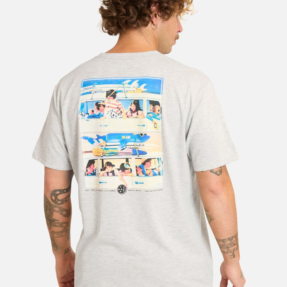 MAUI AND SONS - Polera MC Yanika Gris Hombre Maui And Sons - Negro