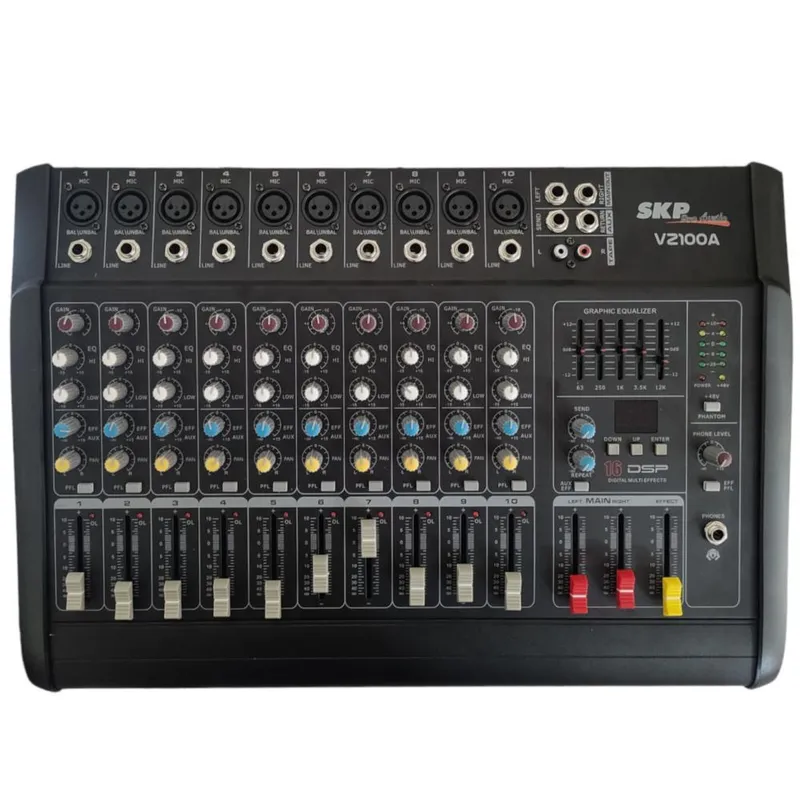 SKP - Mixer Amplificado 10 canales SKP VZ-100A Negro - Negro