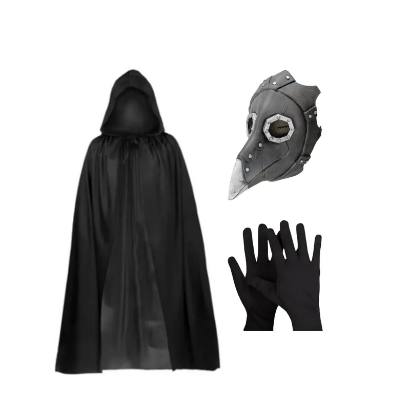 GENERICO - Disfraz Doctor Peste Negra Capa Mascara Guantes Halloween