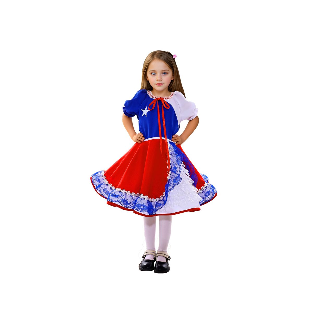 GENERICO - Vestido Huasa China Niña Bandera