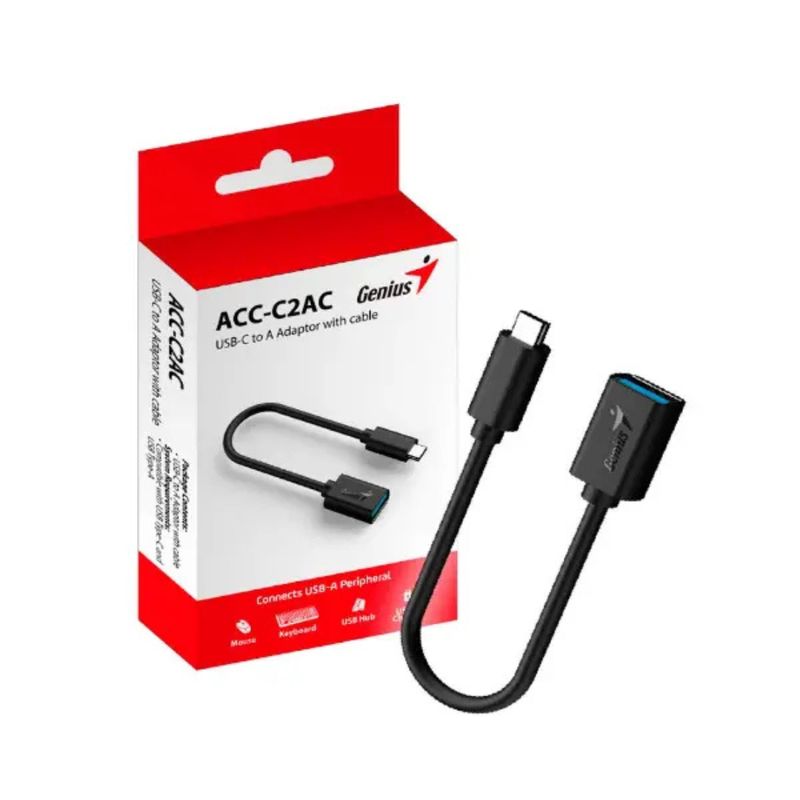 GENIUS - ADAPTADOR USB-C A USB-A GENIUS ACC-C2AC NEGRO