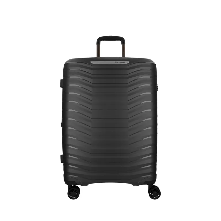 Maleta de Viaje Titanium Mediana Negra Rigida Expandible Negro M