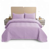 Cubrecama Quilt De Verano 2 Plazas + 2 Funda Medida 230x250cm Lila