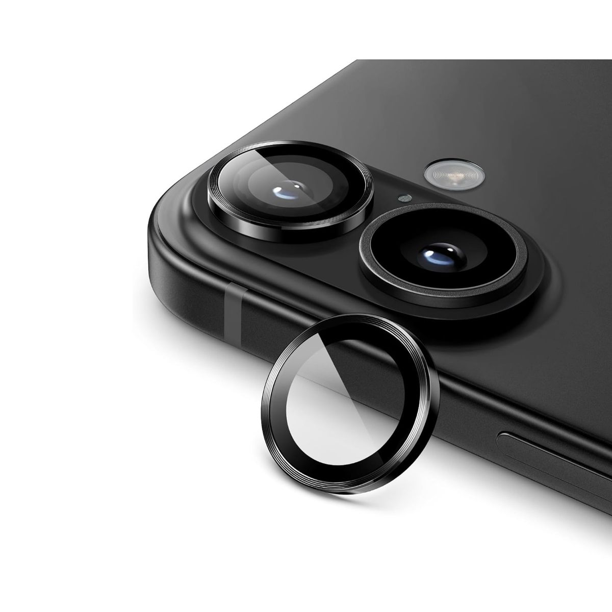 JOIGO - Protector Metalizado Para Camara De iPhone 16/16 Plus Negro