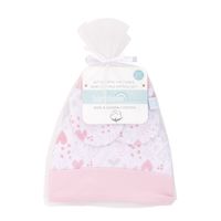 Set 2 Piezas Baby Gift Gorrito Y Mitones Rosado